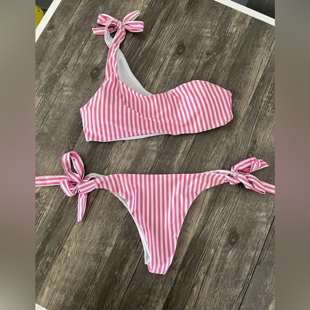 Pink and white striped 2 Piece Bikini